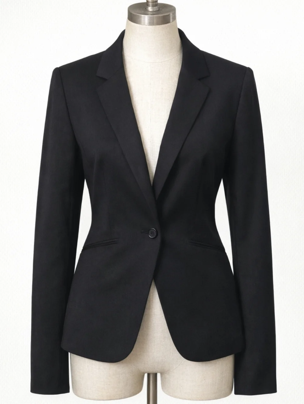 H&M Black Hourglass Tailored Blazer Jacket Size 8 Business Career